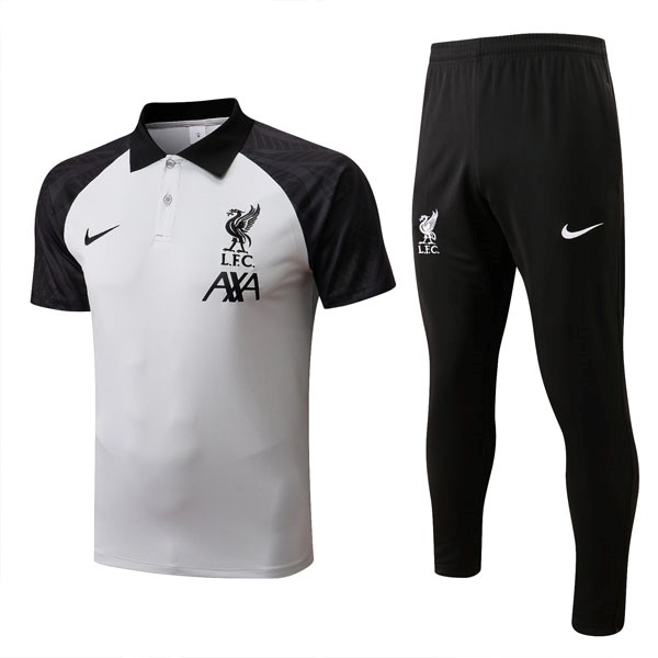 Polo Liverpool Conjunto Completo 2022 2023 Blanco